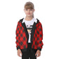 Kid's Plaid KMK Heavy Fleece Zip Up Hoodie