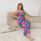 Women's Exotic Orchid Flowers Oblique-Shoulder Exposure Dress With Side Split (Plus Size)