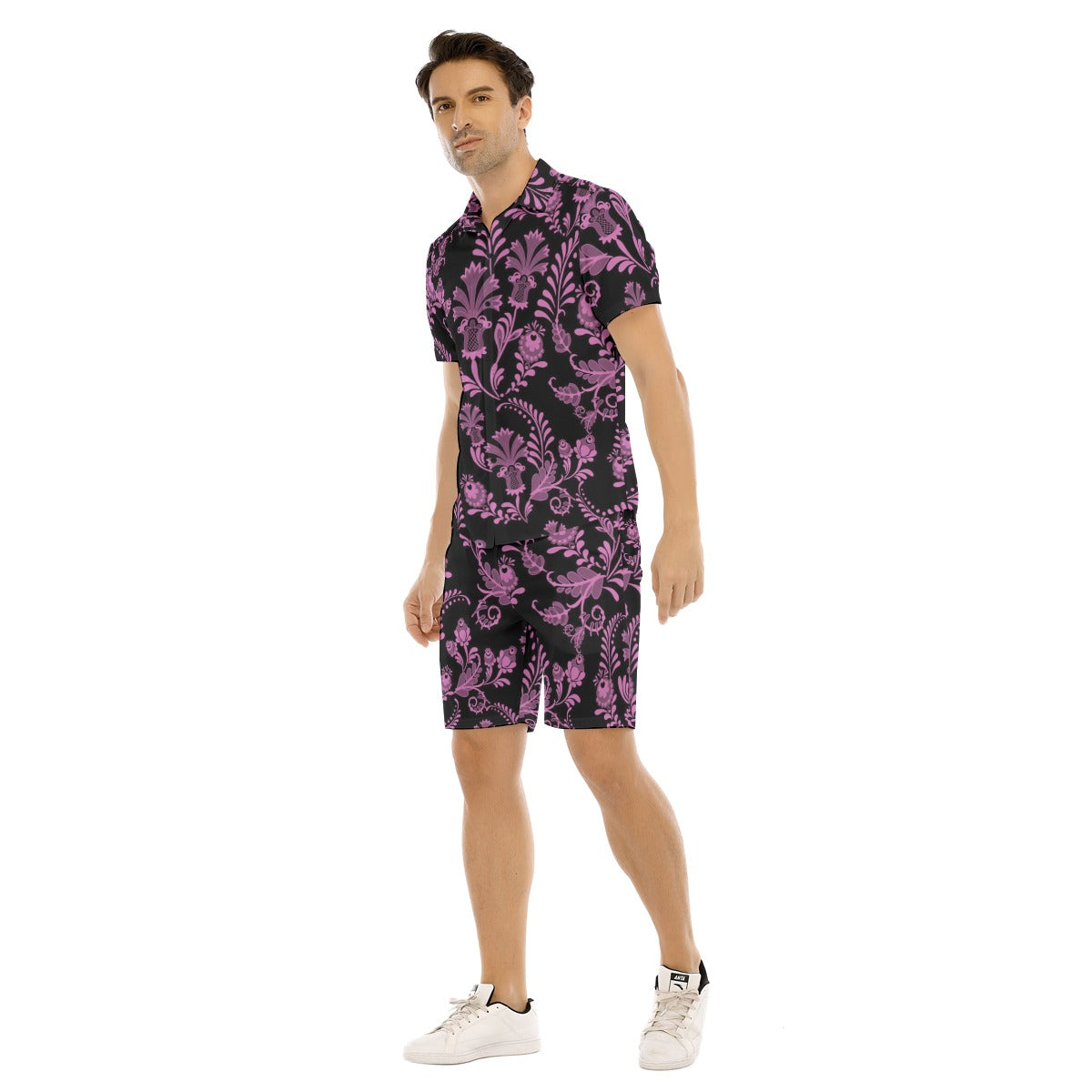 Men's Midnight Bloom Short Sleeve Shirt Set