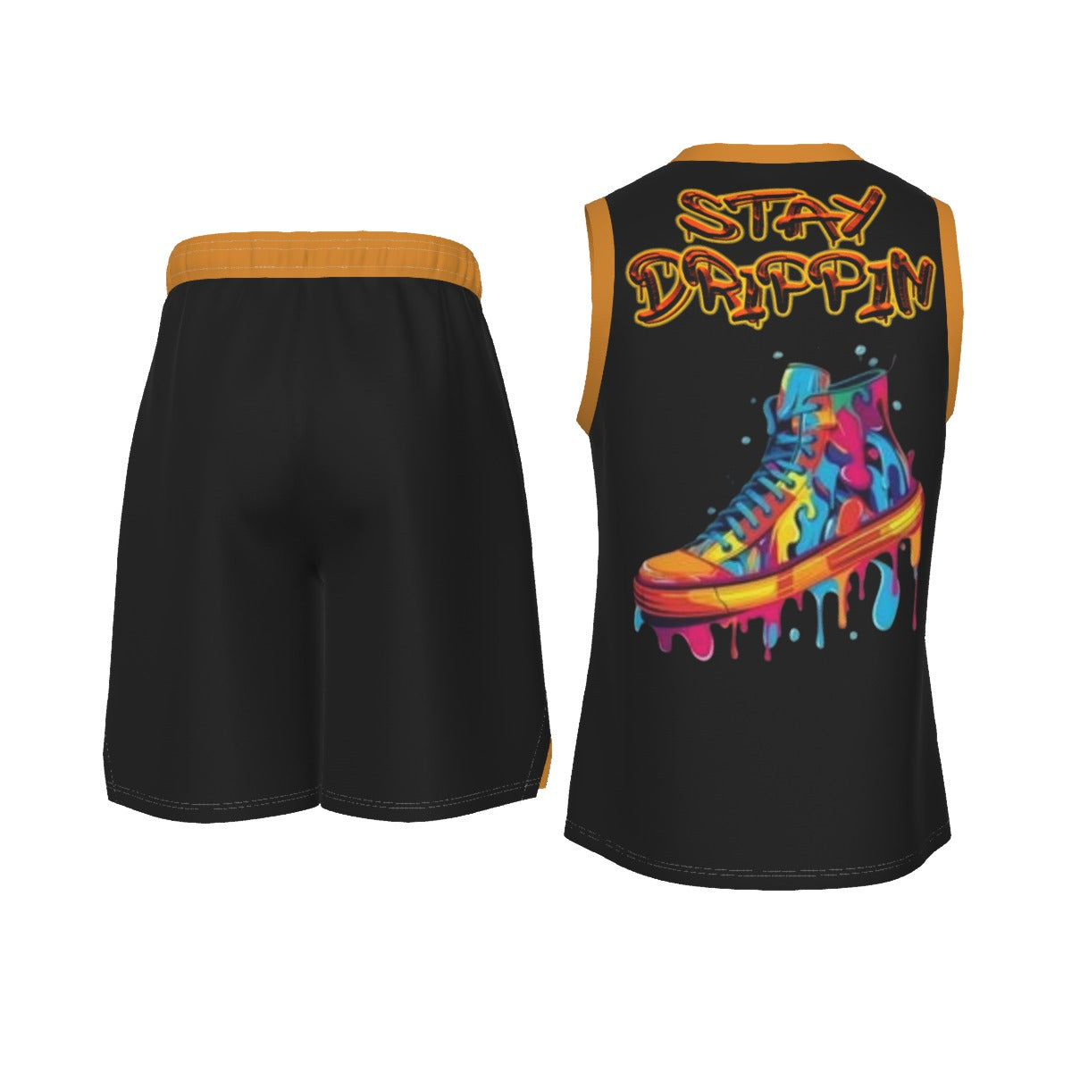 Stay Drippin Men's V Neck Basketball Suit