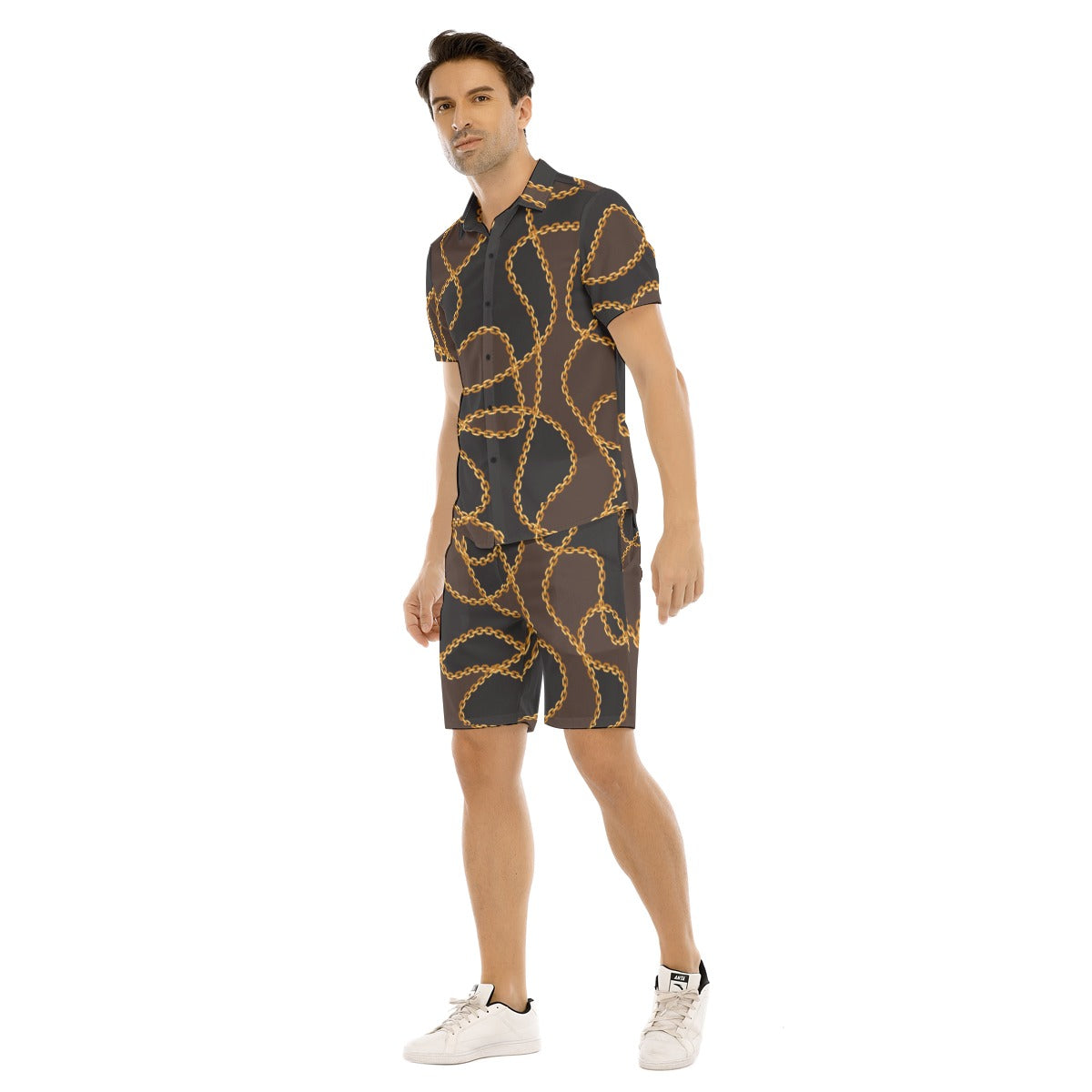 Men's Golden Chains Short Sleeve Shirt Set