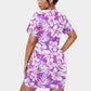 Women's Beach Vibes Stacked Hem Dress With Short Sleeve（Plus Size）