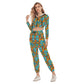Women's Groovy Retro Crop Hoodie Sports Set