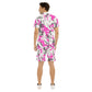 Men's Paint Splatter Short Sleeve Shirt Set