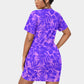 Women's Beach Vibes Stacked Hem Dress With Short Sleeve（Plus Size）