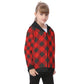 Kid's Plaid KMK Heavy Fleece Zip Up Hoodie