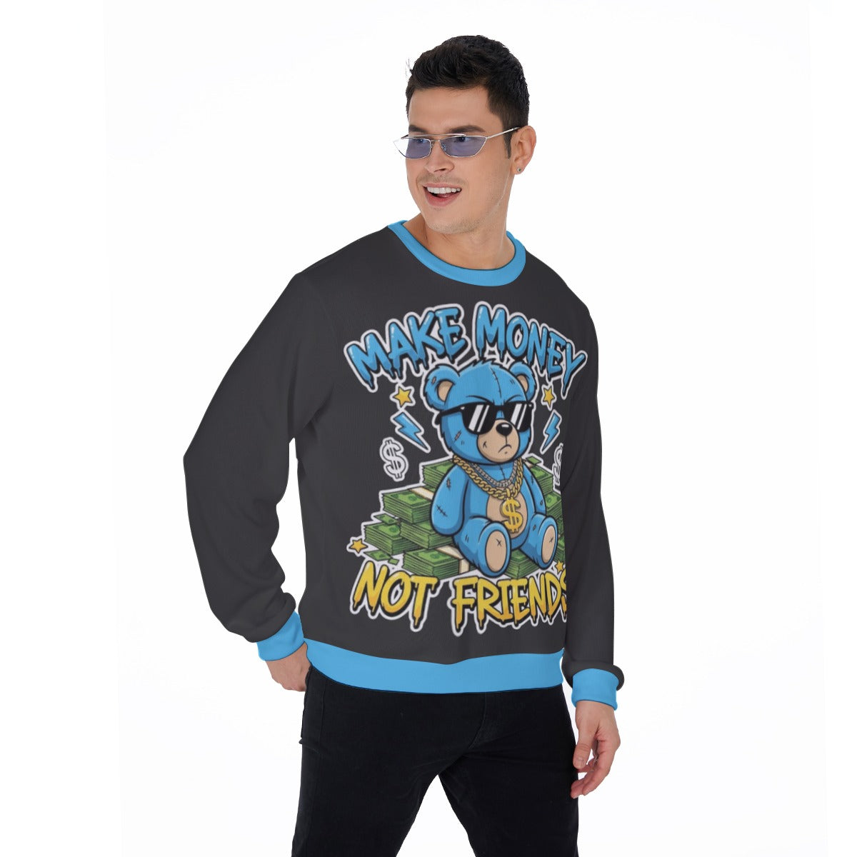 Men's Make Money Not Friends Thicken Sweater