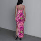Women's Whispering Petals Long Dress with Slit