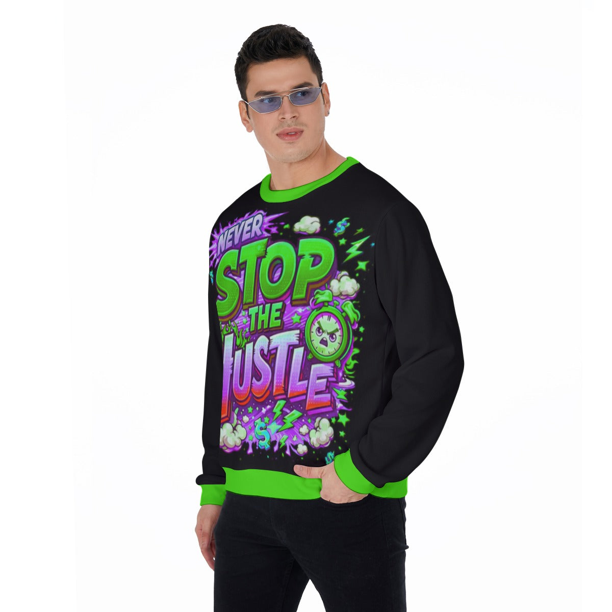 Never Stop The Hustle Men's Thicken Sweater