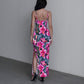 Women's Exotic Orchid Flowers Long Dress with Slit