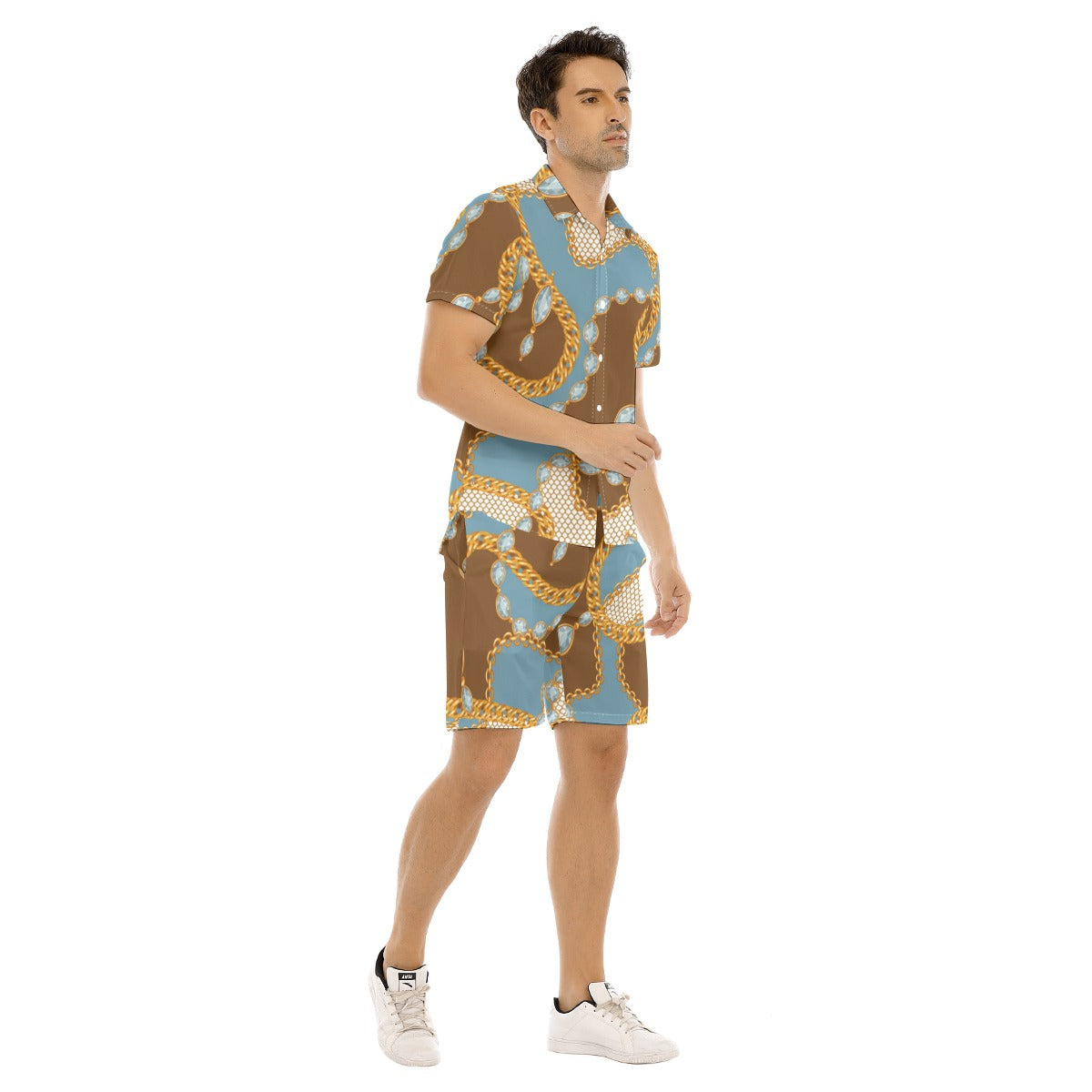 Men's Golden Chains Short Sleeve Shirt Set