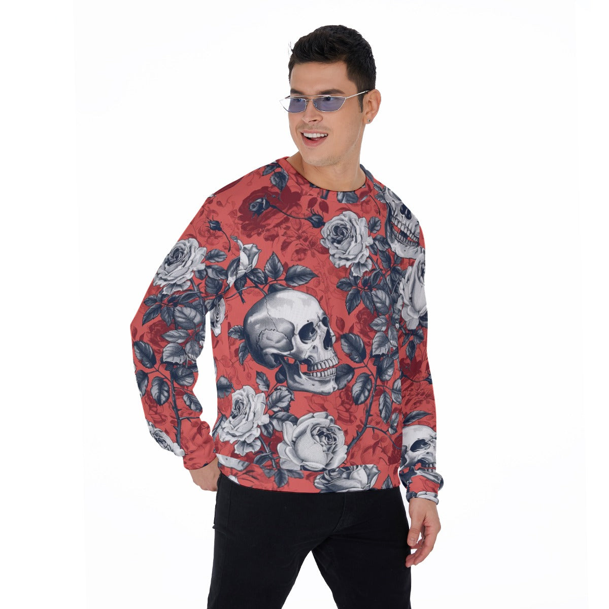 Men's Skulls & Roses Thicken Sweater