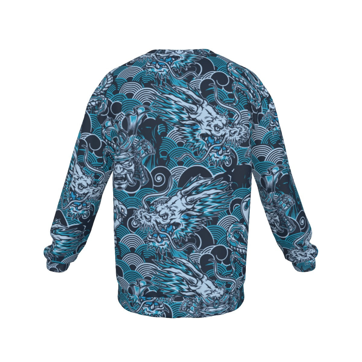 Vintage Japanese Men's Drop Shoulder Round Neck Long-Sleeved Sweatshirt