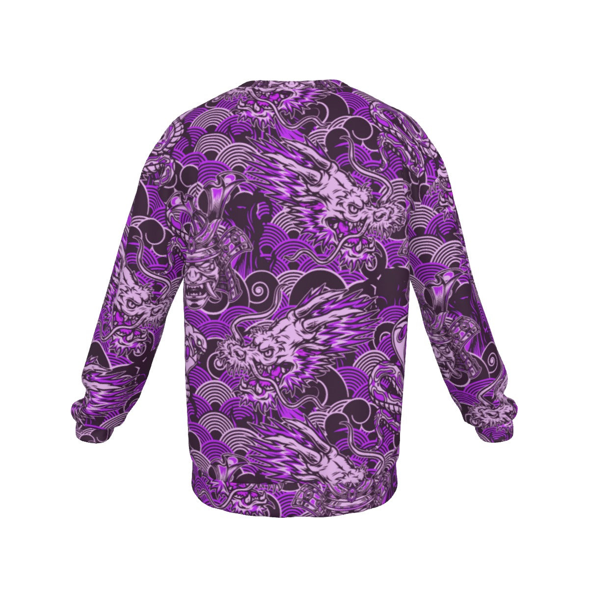 Vintage Japanese Men's Drop Shoulder Round Neck Long-Sleeved Sweatshirt