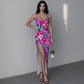Women's Exotic Orchid Flowers Long Dress with Slit