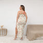 Women's Queen Of Hearts Oblique-Shoulder Exposure Dress With Side Split (Plus Size)
