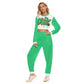 Women's Love Graffiti Style Crop Sweatshirt Suit