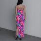 Women's Exotic Orchid Flowers Long Dress with Slit