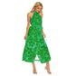 Women's Beach Vibes Wrap Hem Belted Halter Dress