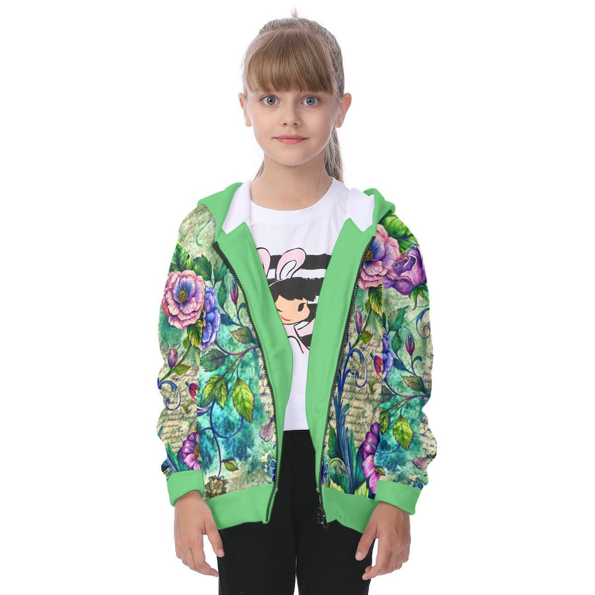 Kid's Forest Memories Heavy Fleece Zip Up Hoodie