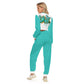 Women's Love Graffiti Style Crop Sweatshirt Suit