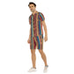 Men's Belt and Chains Short Sleeve Shirt Set