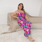 Women's Exotic Orchid Flowers Oblique-Shoulder Exposure Dress With Side Split (Plus Size)