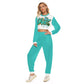 Women's Love Graffiti Style Crop Sweatshirt Suit