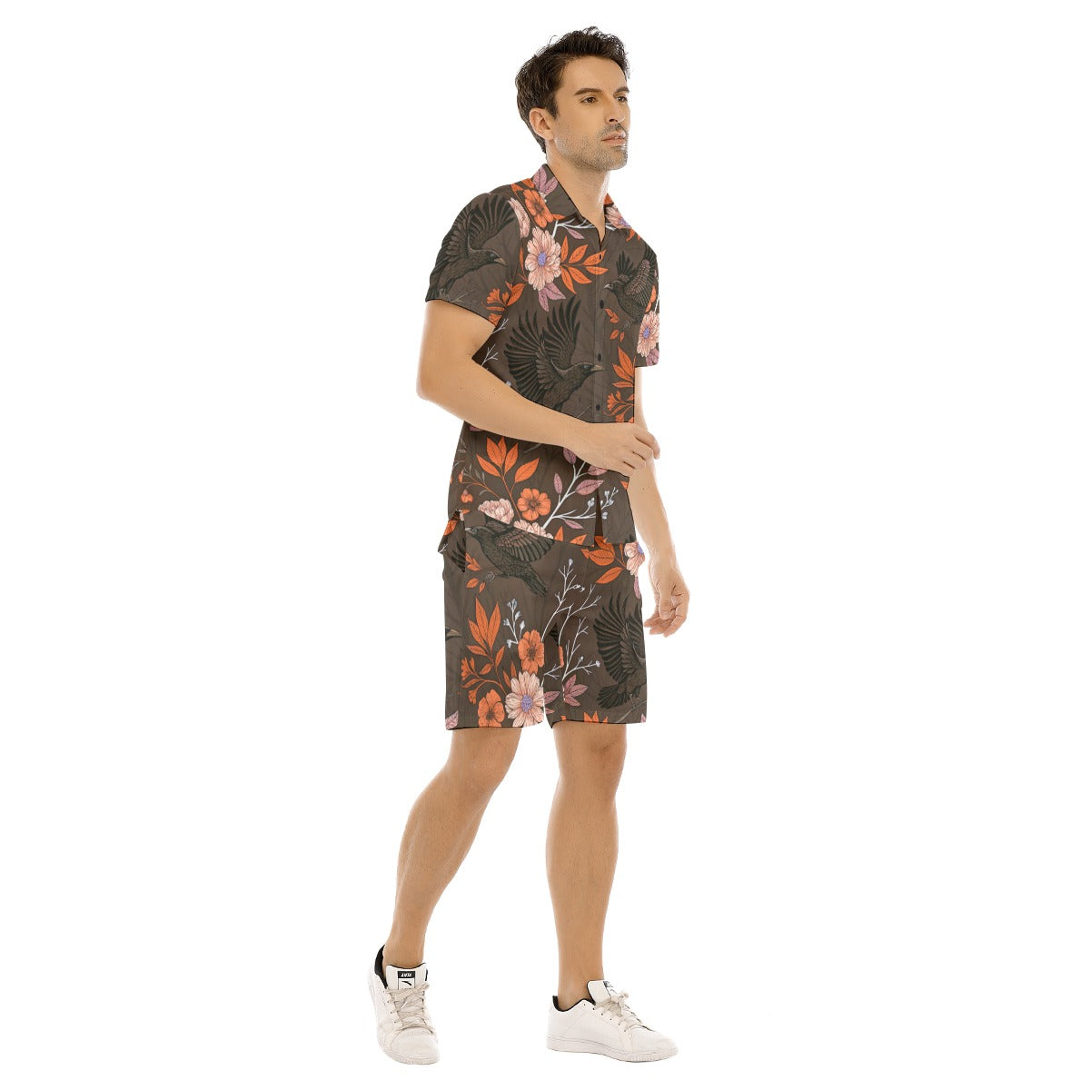 Men's Floral Short Sleeve Shirt Set