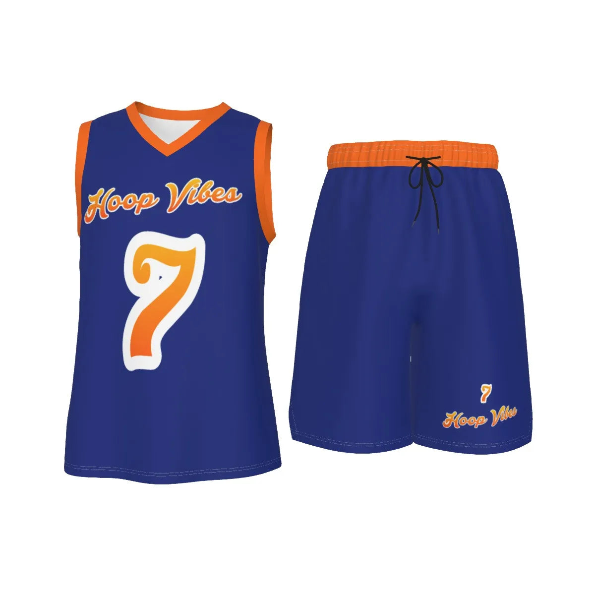Hoop Vibes #7 Men's V Neck Basketball Suit