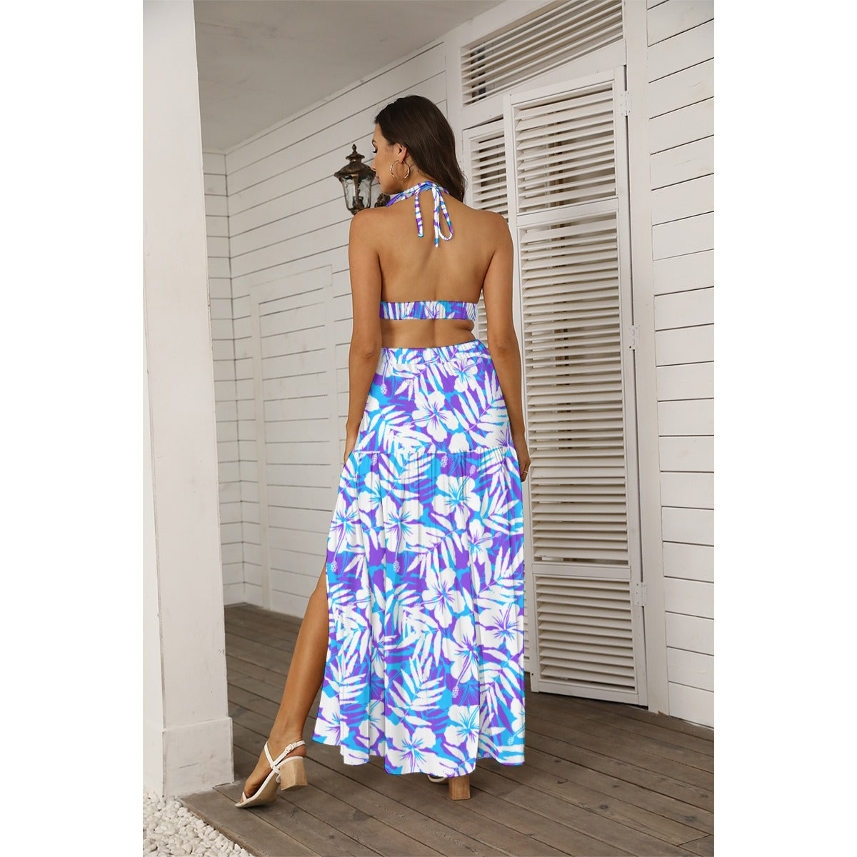 Women's Beach Vibes Tie Back Wrap Dress