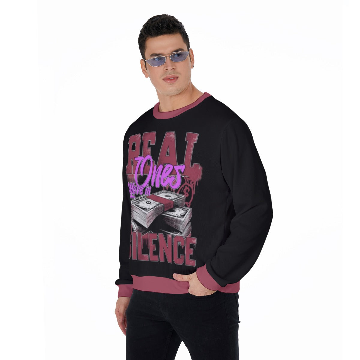 Real Ones Move In Silence Men's Thicken Sweater