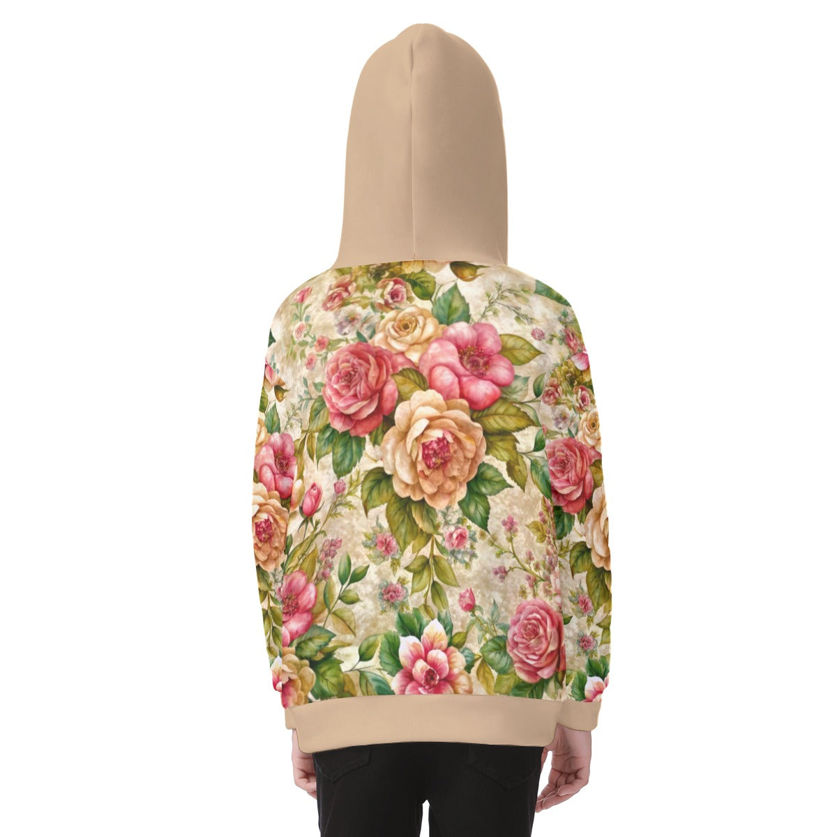 Kid's Baroque Florals Heavy Fleece Zip Up Hoodie