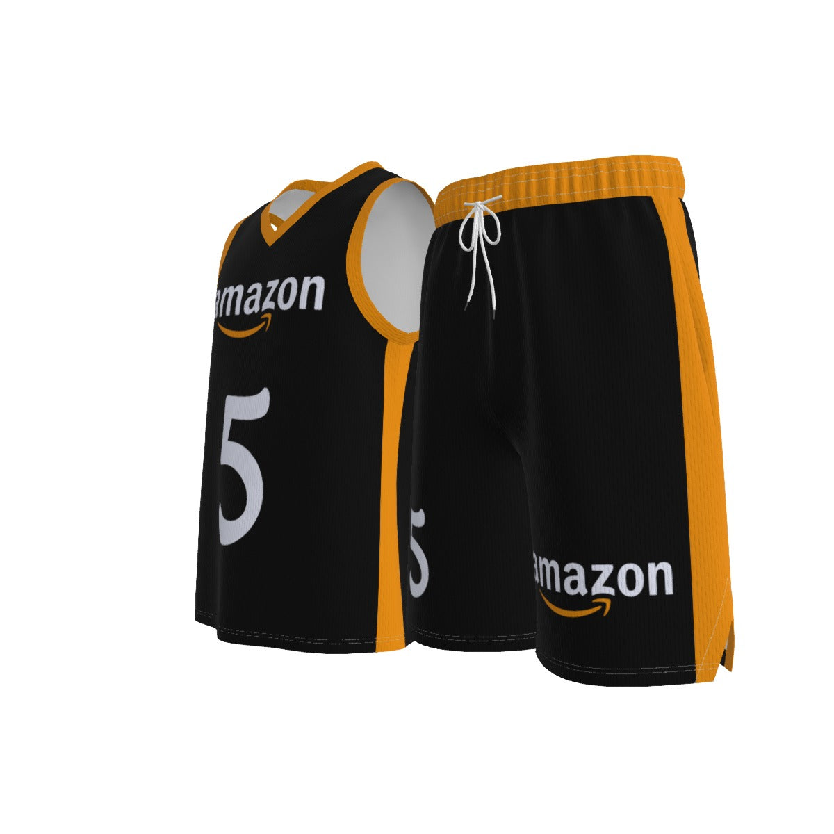 Black With Stripe Amazon V Neck Basketball Suit
