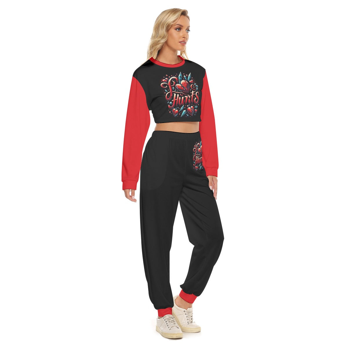 Love Hurts Women's Crop Sweatshirt Suit