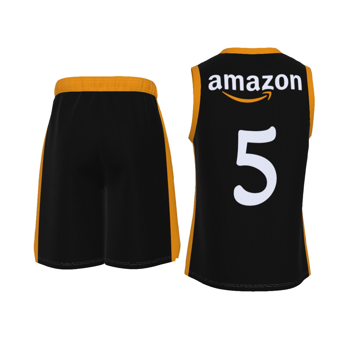 Black With Stripe Amazon V Neck Basketball Suit