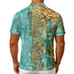 Men's Romantic Rococo Turquoise Gold Button Up