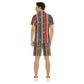 Men's Belt and Chains Short Sleeve Shirt Set