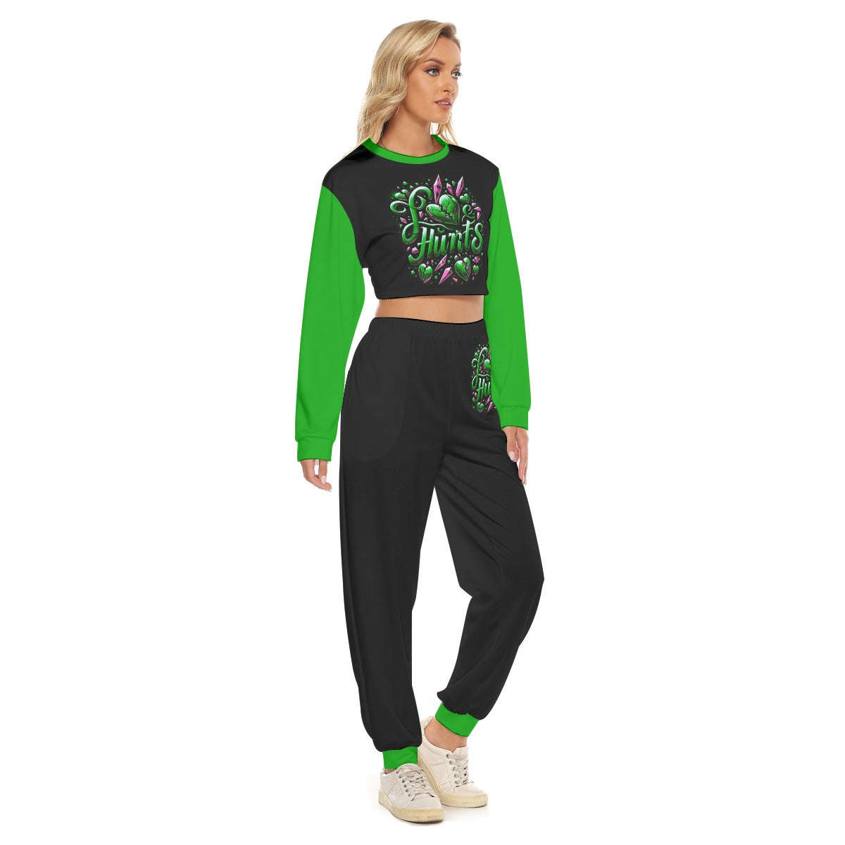 Love Hurts Women's Crop Sweatshirt Suit