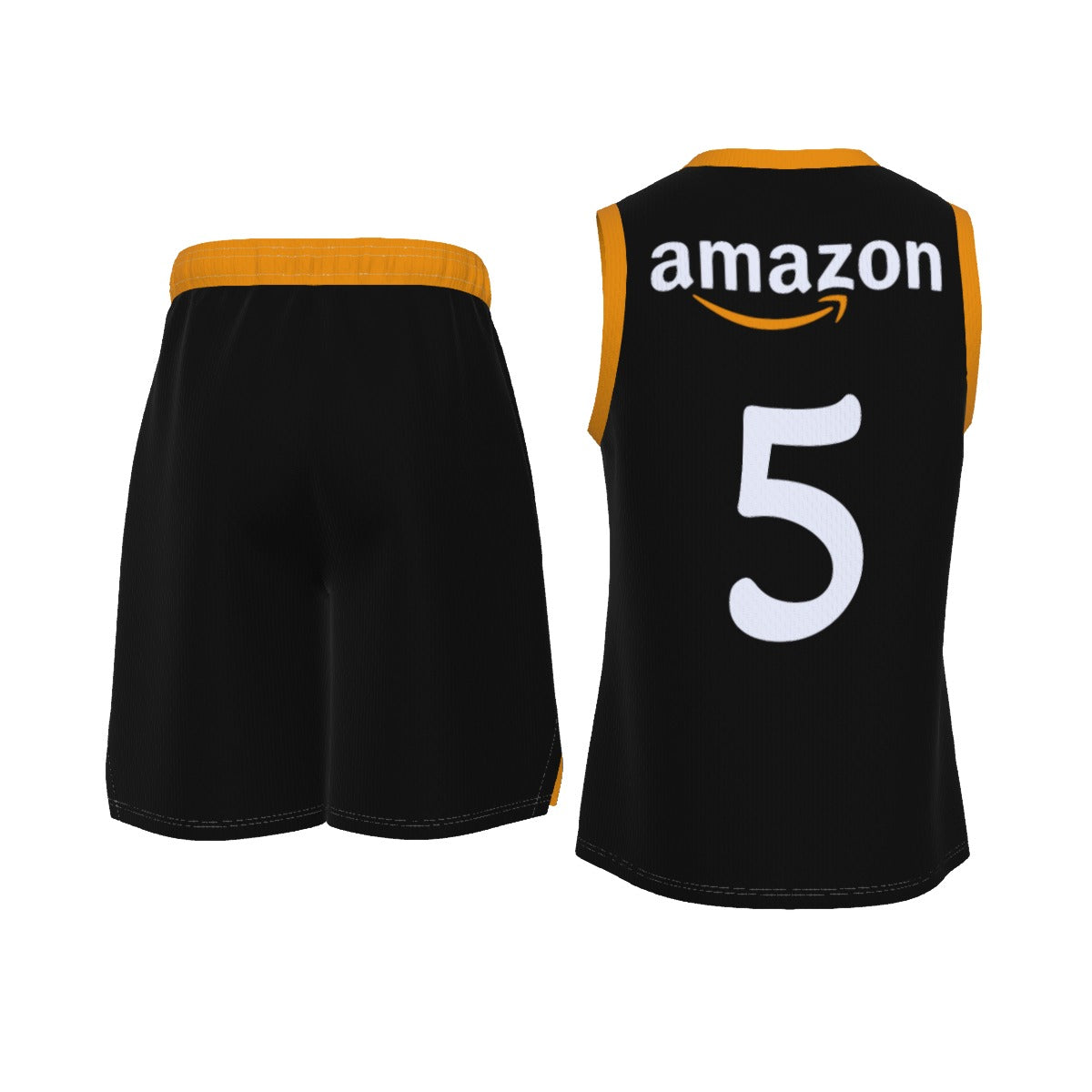 Black Amazon V Neck Basketball Suit