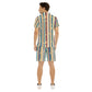 Men's Belt and Chains Short Sleeve Shirt Set