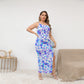 Women's Beach Vibes Oblique-Shoulder Exposure Dress With Side Split (Plus Size)