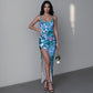 Women's Whispering Petals Long Dress with Slit