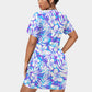 Women's Beach Vibes Stacked Hem Dress With Short Sleeve（Plus Size）