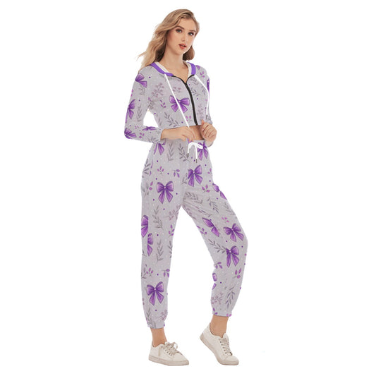 Women's Lavender Dreams Crop Hoodie Sports Set