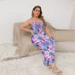 Women's Tropic Summer Vibes Oblique-Shoulder Exposure Dress With Side Split (Plus Size)