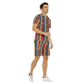 Men's Belt and Chains Short Sleeve Shirt Set