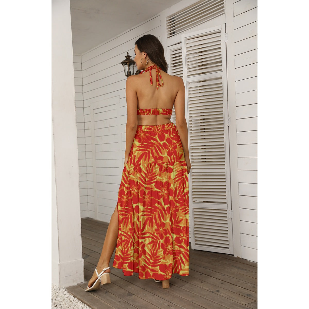 Women's Beach Vibes Tie Back Wrap Dress