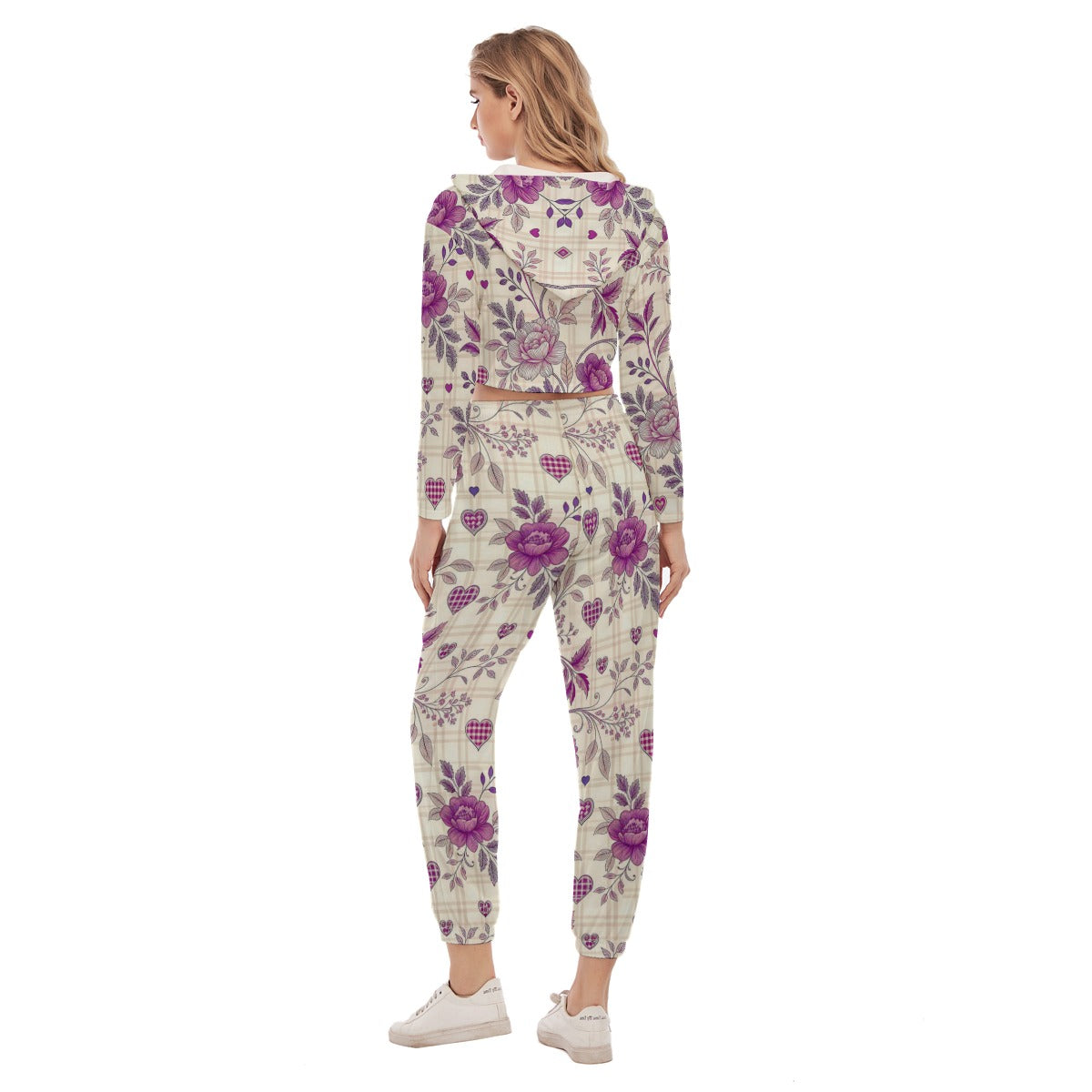 Women's Lavender Dreams Crop Hoodie Sports Set