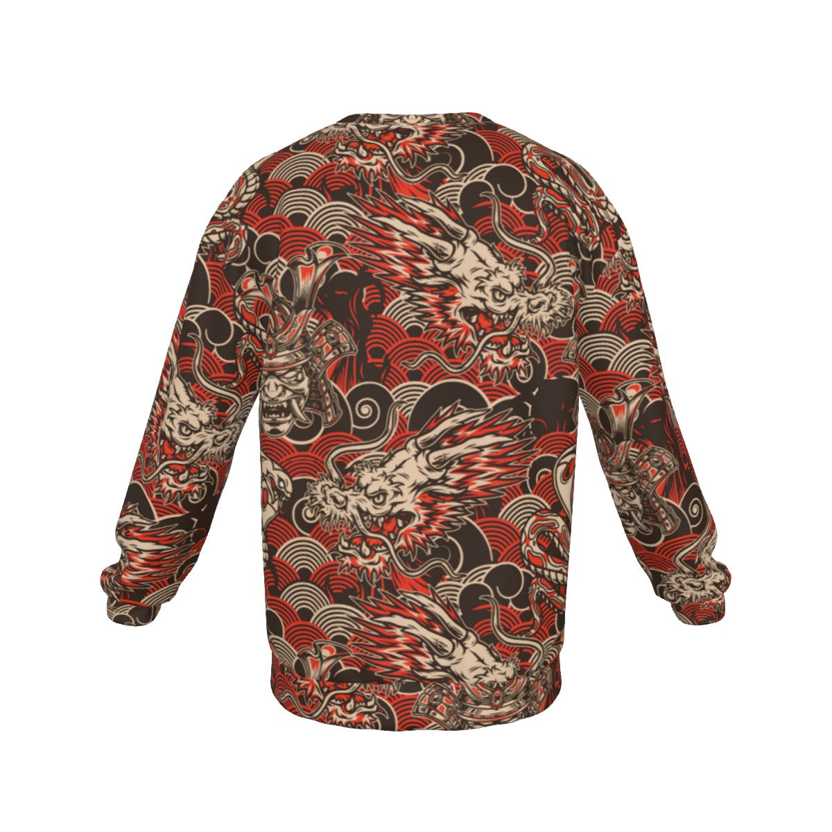 Vintage Japanese Men's Drop Shoulder Round Neck Long-Sleeved Sweatshirt